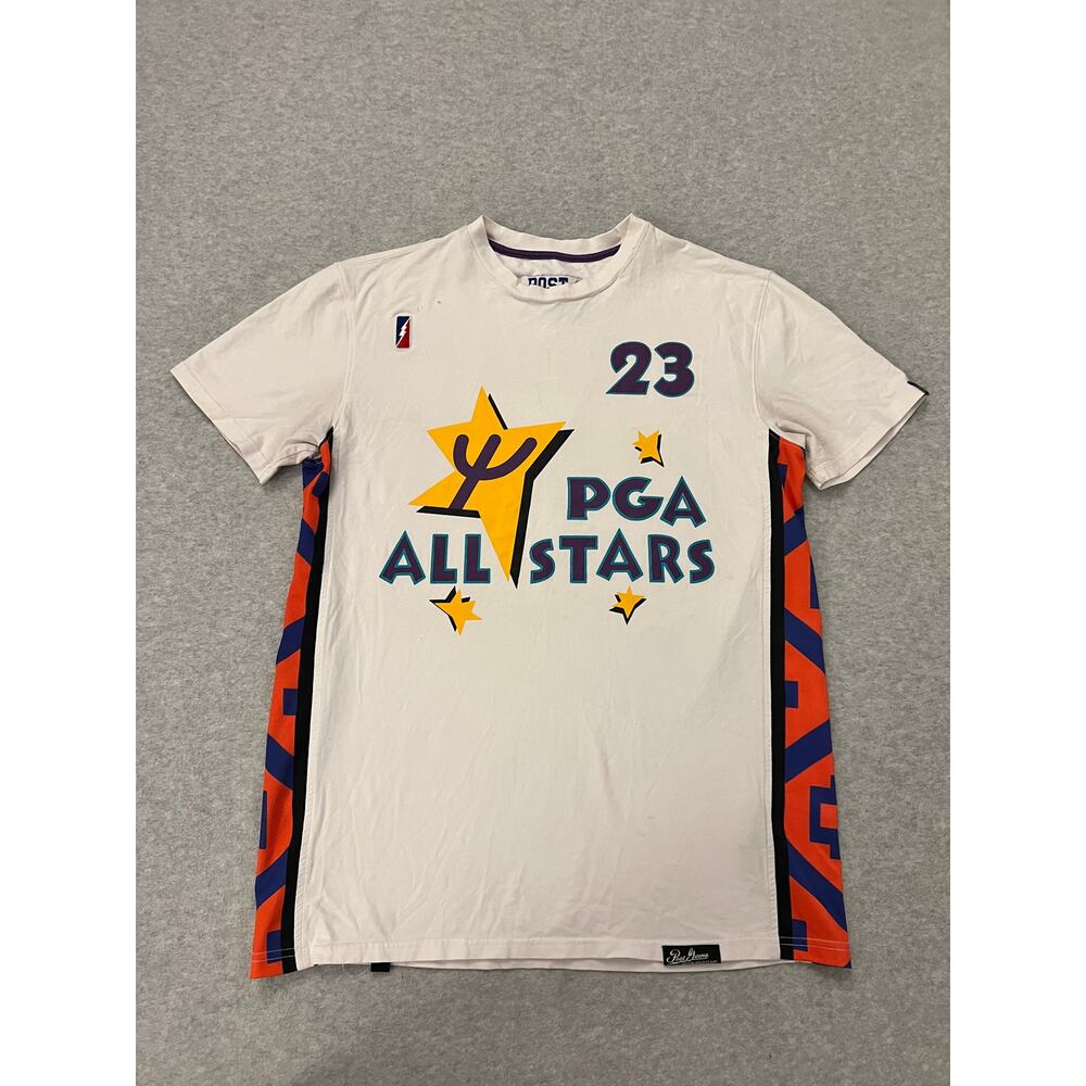 Post Game Shirt Mens Medium 100%‎ Cotton Graphic Tee 23 PGA All Star NBA White